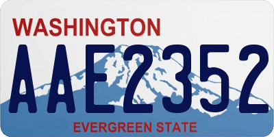 WA license plate AAE2352