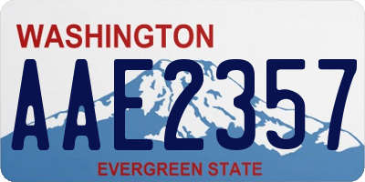 WA license plate AAE2357