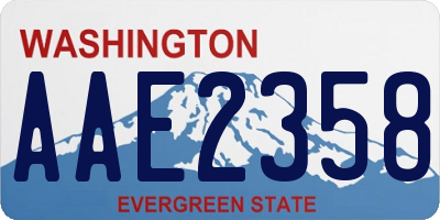 WA license plate AAE2358