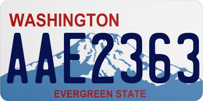 WA license plate AAE2363