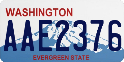 WA license plate AAE2376