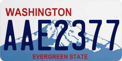 WA license plate AAE2377