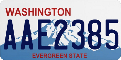 WA license plate AAE2385