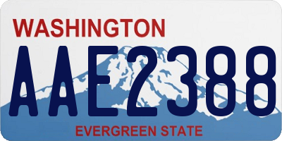 WA license plate AAE2388