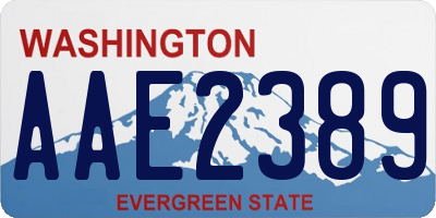 WA license plate AAE2389