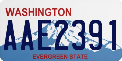 WA license plate AAE2391