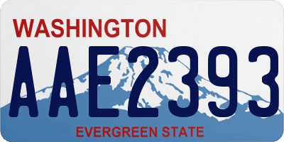 WA license plate AAE2393