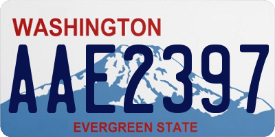 WA license plate AAE2397