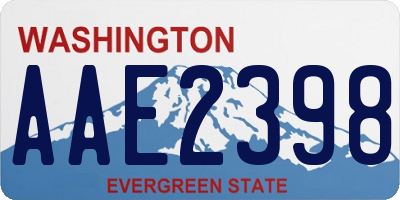 WA license plate AAE2398
