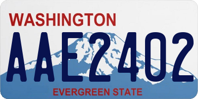 WA license plate AAE2402
