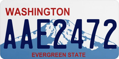 WA license plate AAE2472