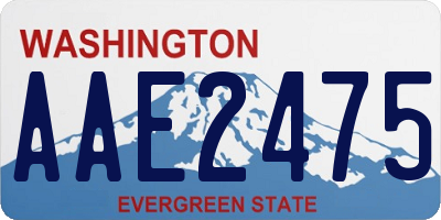 WA license plate AAE2475