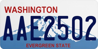 WA license plate AAE2502