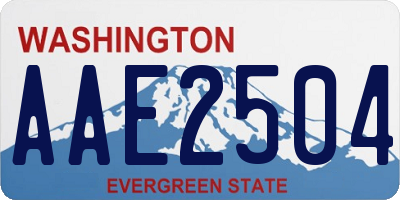 WA license plate AAE2504