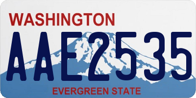 WA license plate AAE2535