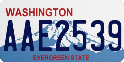 WA license plate AAE2539