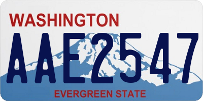 WA license plate AAE2547