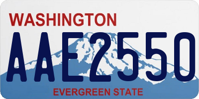 WA license plate AAE2550