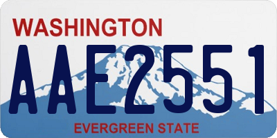 WA license plate AAE2551