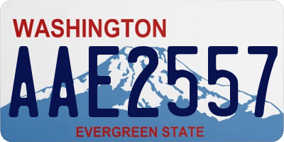 WA license plate AAE2557