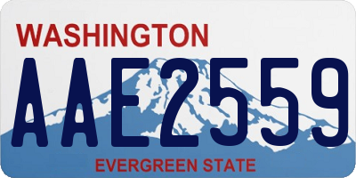 WA license plate AAE2559