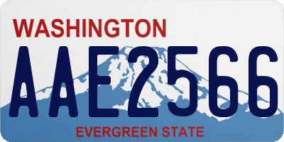 WA license plate AAE2566