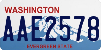 WA license plate AAE2578