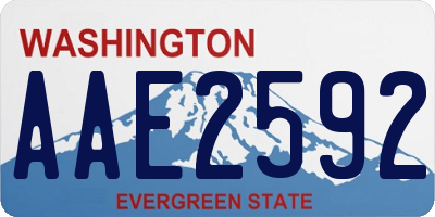 WA license plate AAE2592