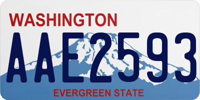 WA license plate AAE2593