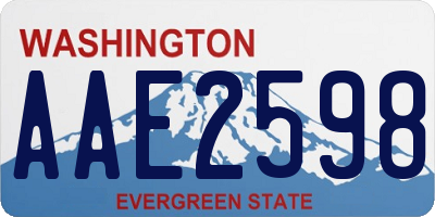 WA license plate AAE2598