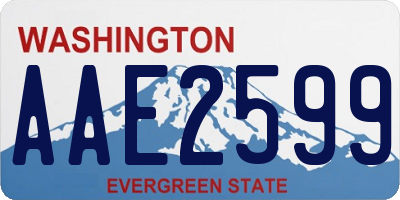 WA license plate AAE2599