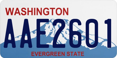 WA license plate AAE2601
