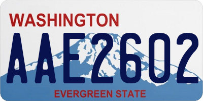 WA license plate AAE2602