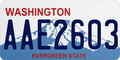 WA license plate AAE2603