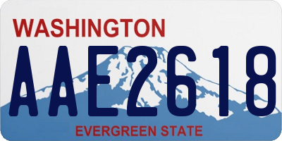 WA license plate AAE2618