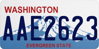 WA license plate AAE2623