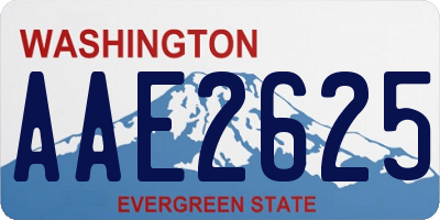 WA license plate AAE2625