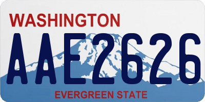 WA license plate AAE2626