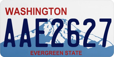 WA license plate AAE2627