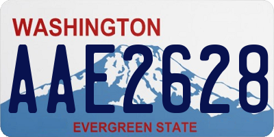 WA license plate AAE2628
