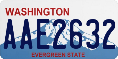 WA license plate AAE2632