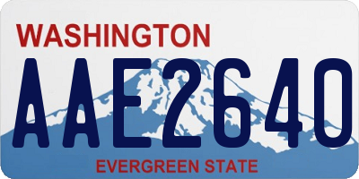 WA license plate AAE2640