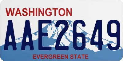WA license plate AAE2649