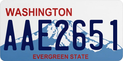 WA license plate AAE2651