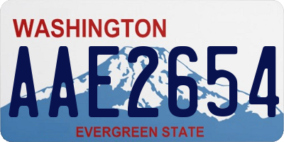 WA license plate AAE2654