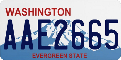 WA license plate AAE2665