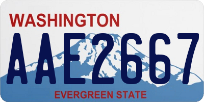WA license plate AAE2667