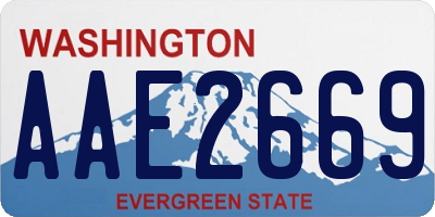 WA license plate AAE2669