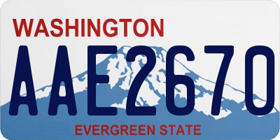 WA license plate AAE2670
