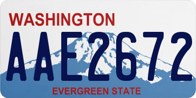 WA license plate AAE2672